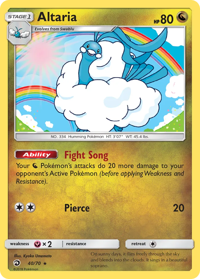 Altaria #40 Dragon Majesty Pokemon card