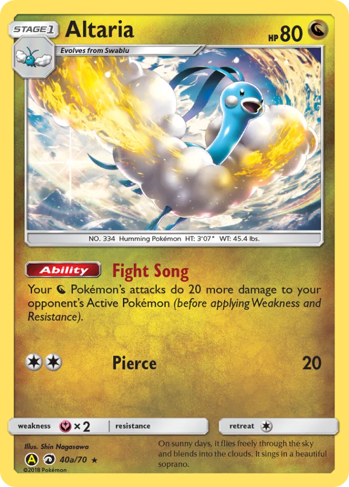 Altaria #40a Dragon Majesty Pokemon card