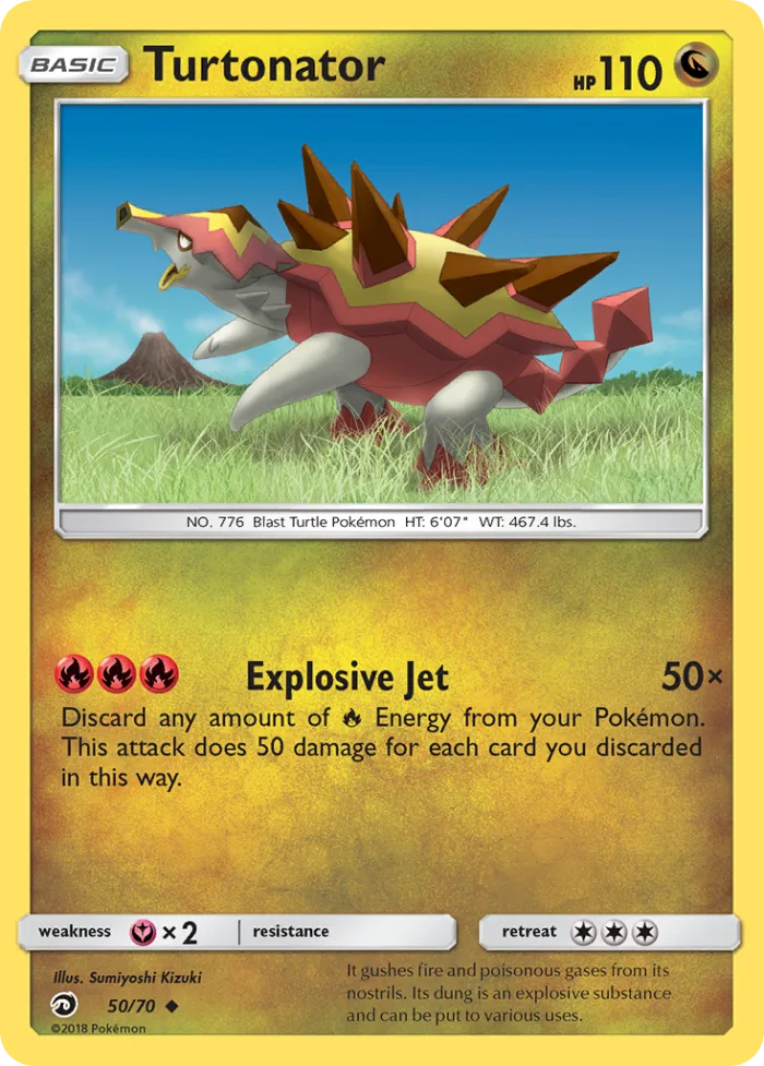 Turtonator #50 Dragon Majesty Pokemon card