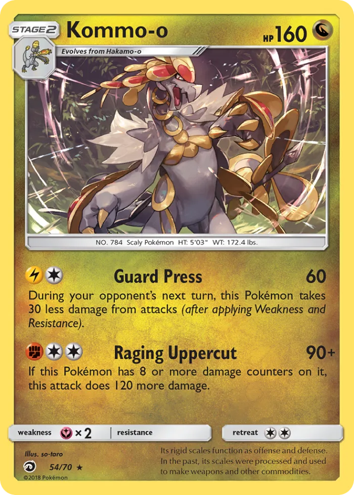 Kommo-o #54 Dragon Majesty Pokemon card