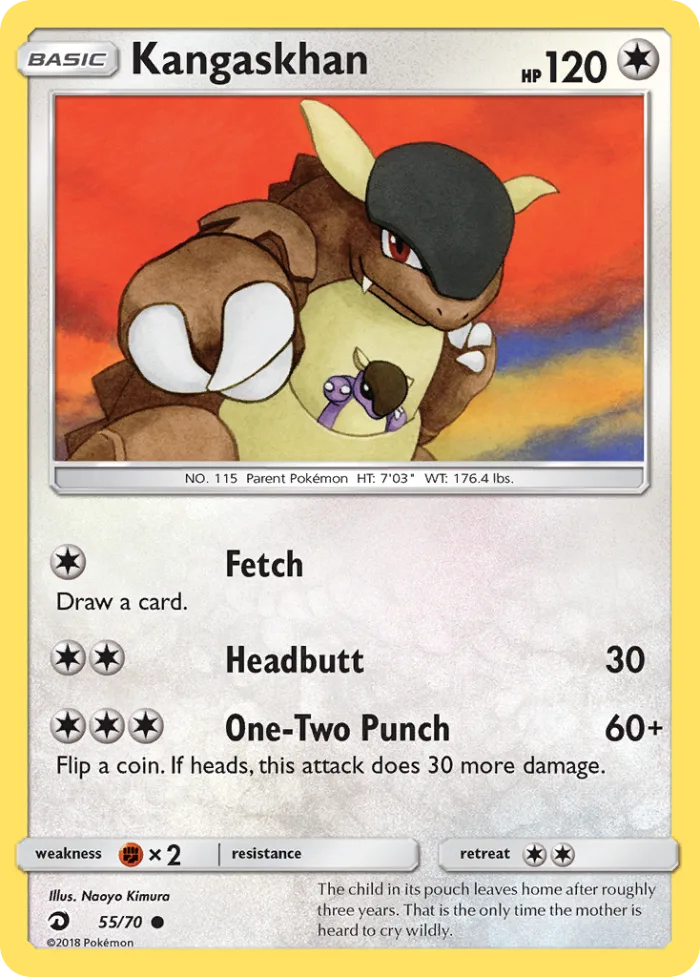 Kangaskhan #55 Dragon Majesty Pokemon card