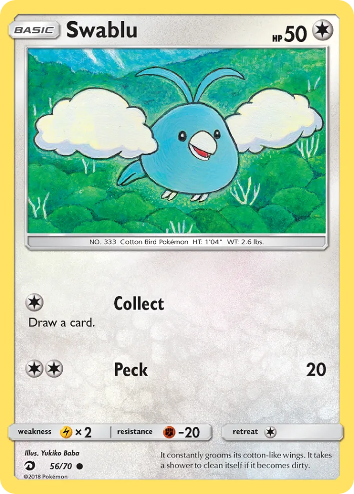Swablu #56 Dragon Majesty Pokemon card