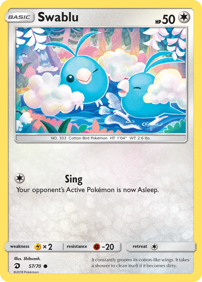 Swablu #57 Dragon Majesty Pokemon card