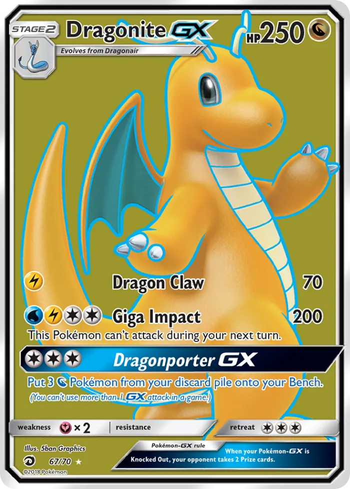 Dragonite-GX #67 Dragon Majesty Pokemon card