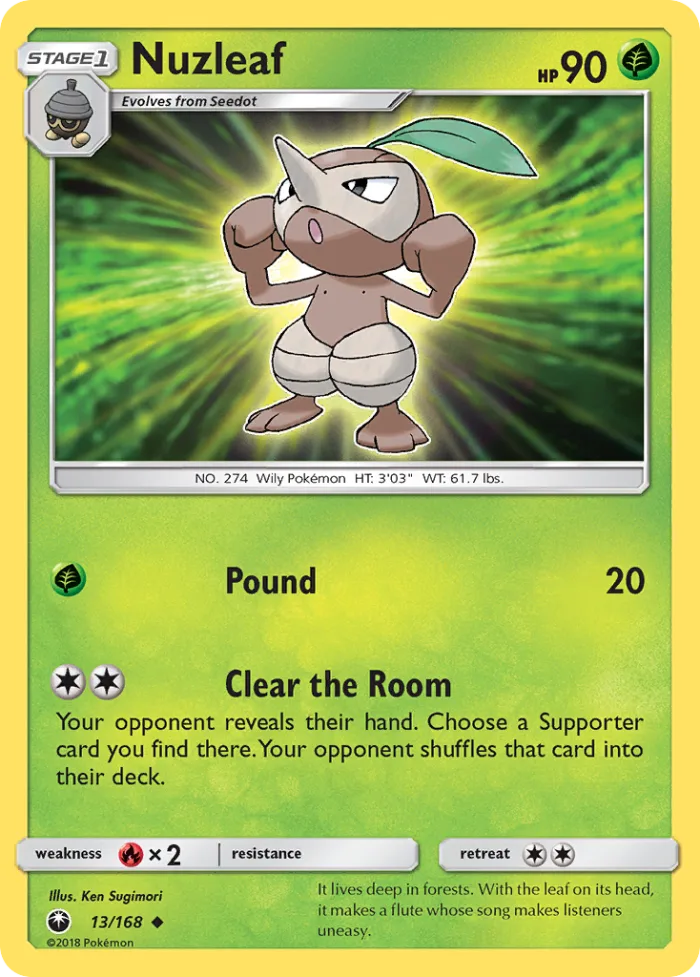 Nuzleaf #13 Celestial Storm Pokemon card