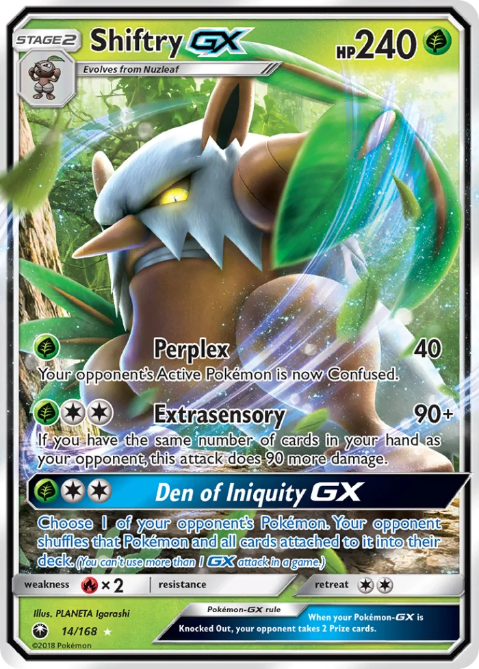 Shiftry-GX #14 Celestial Storm Pokemon card
