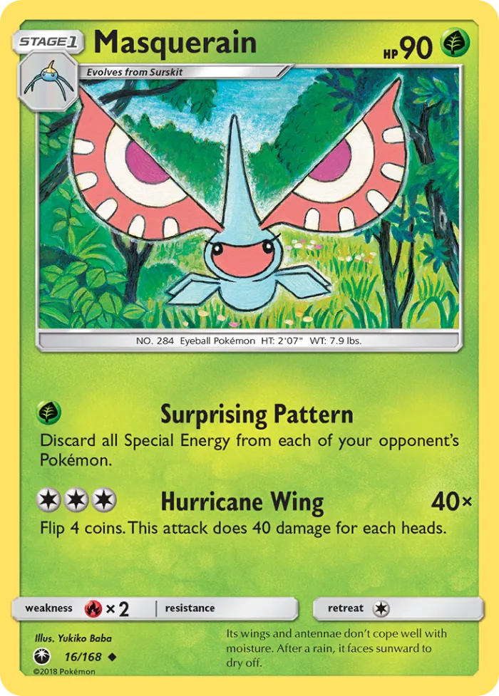 Masquerain #16 Celestial Storm Pokemon card