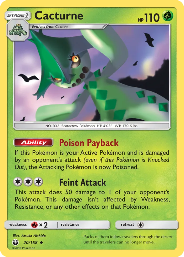 Cacturne #20 Celestial Storm Pokemon card