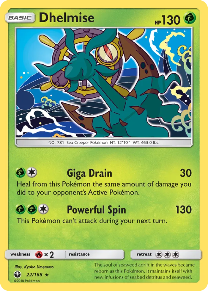 Dhelmise #22 Celestial Storm Pokemon card