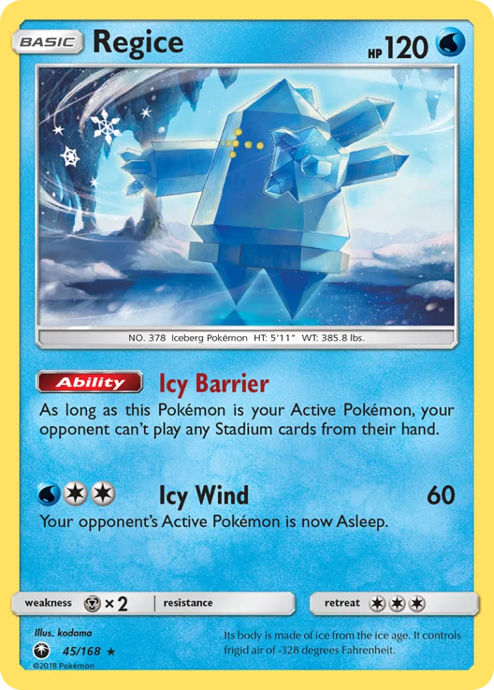 Regice #45 Celestial Storm Pokemon card