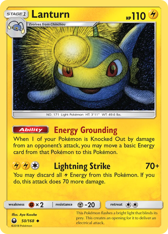 Lanturn #50 Celestial Storm Pokemon card
