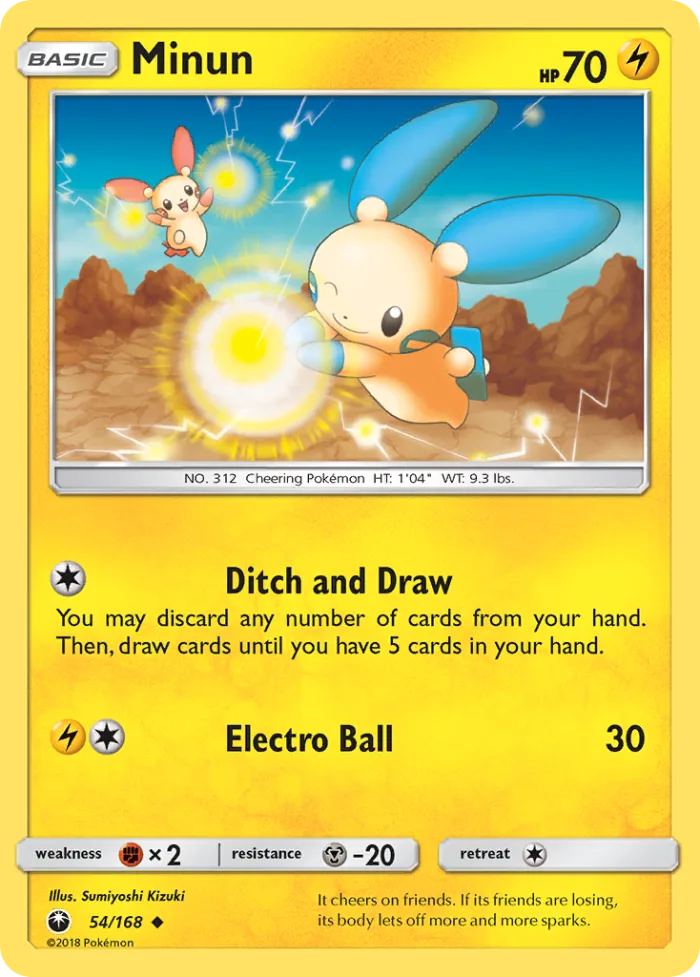 Minun #54 Celestial Storm Pokemon card