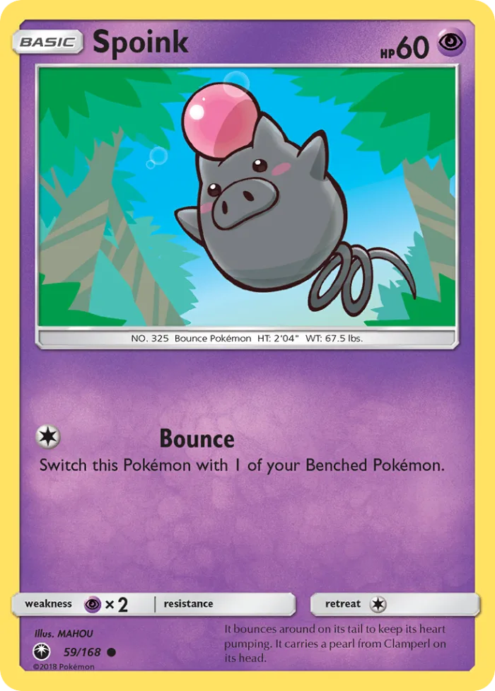 Spoink #59 Celestial Storm Pokemon card