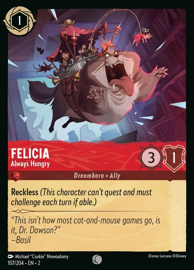 Felicia #107 Rise of the Floodborn Disney Lorcana card