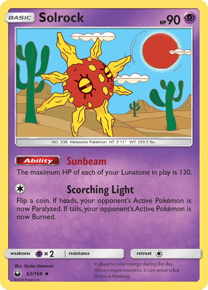 Solrock #62 Celestial Storm Pokemon card