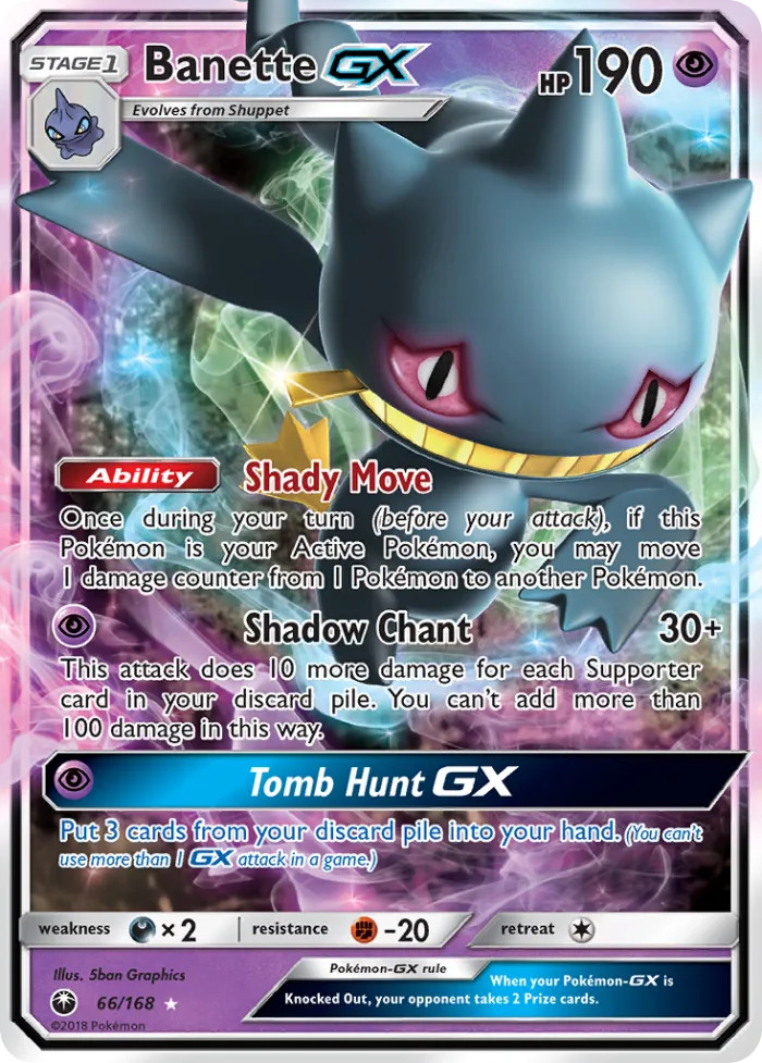 Banette-GX #66 Celestial Storm Pokemon card