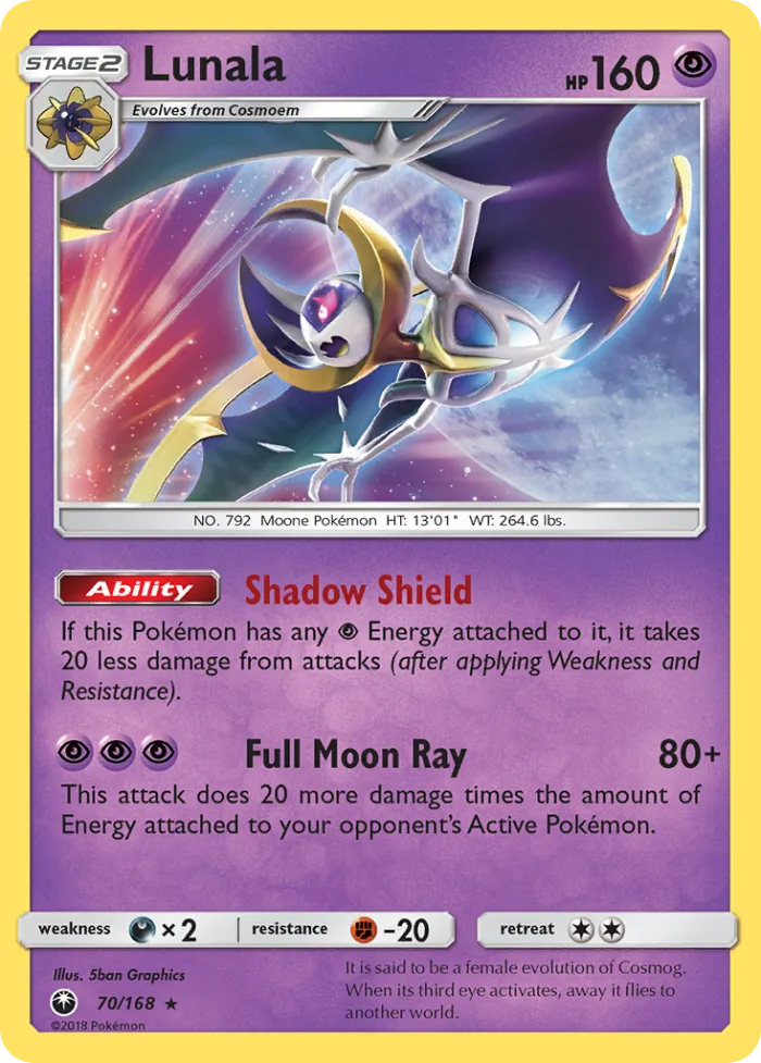Lunala #70 Celestial Storm Pokemon card