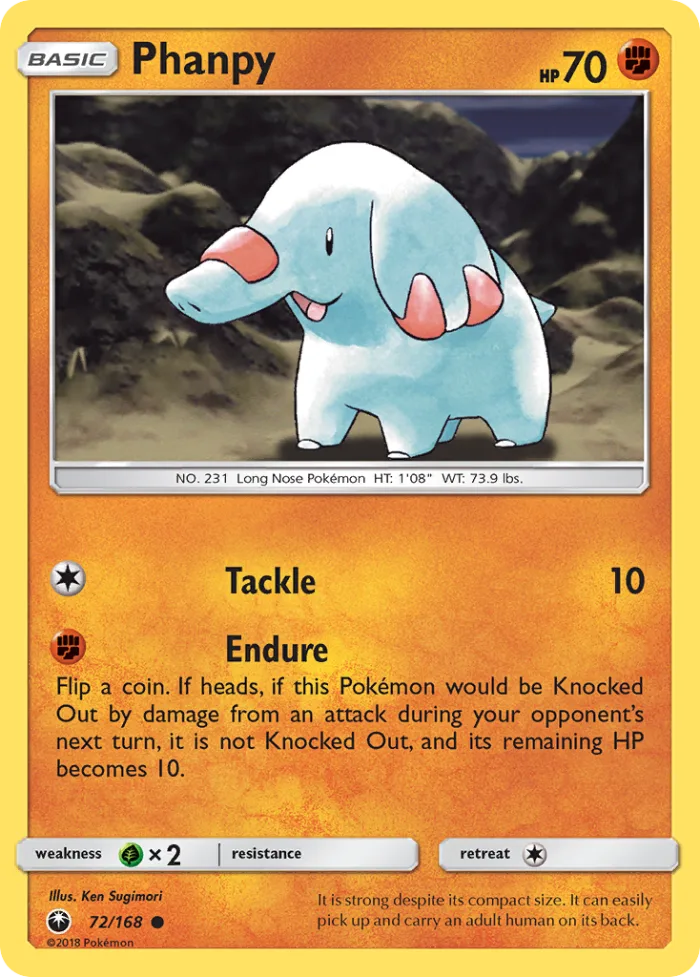 Phanpy #72 Celestial Storm Pokemon card