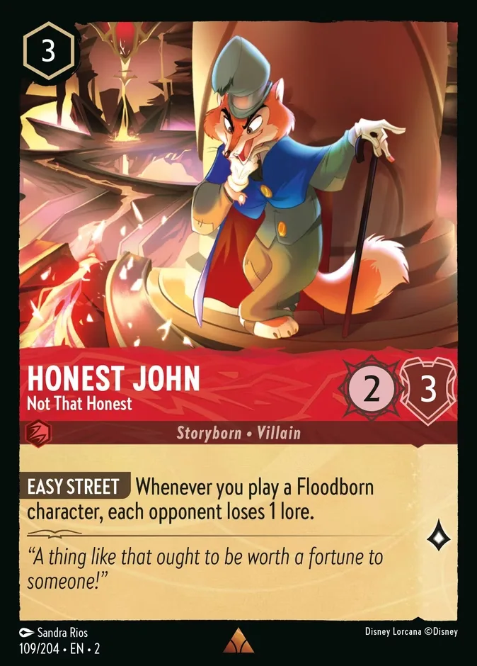 Honest John #109 Rise of the Floodborn Disney Lorcana card