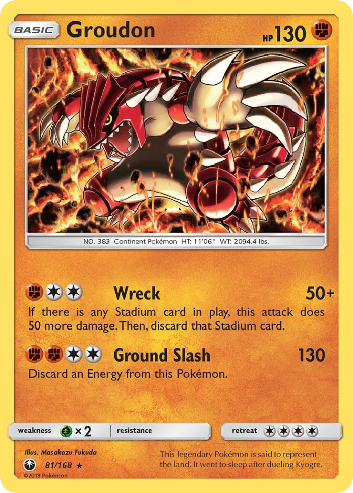 Groudon #81 Celestial Storm Pokemon card