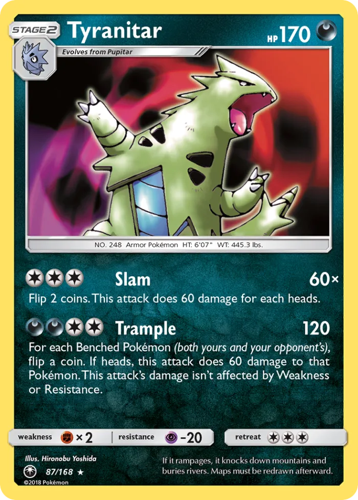 Tyranitar #87 Celestial Storm Pokemon card