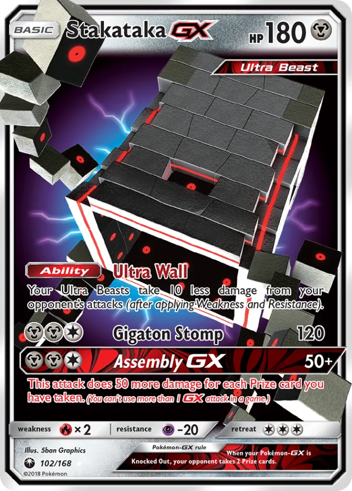 Stakataka-GX #102 Celestial Storm Pokemon card