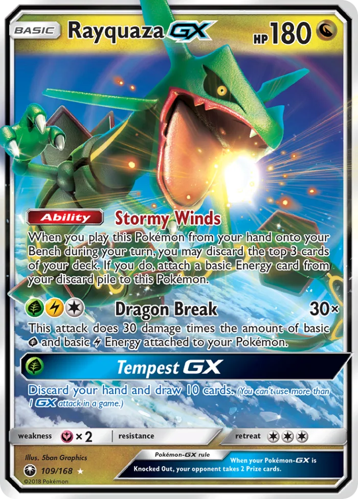 Rayquaza-GX #109 Celestial Storm Pokemon card