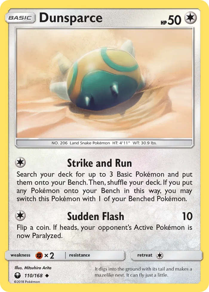 Dunsparce #110 Celestial Storm Pokemon card