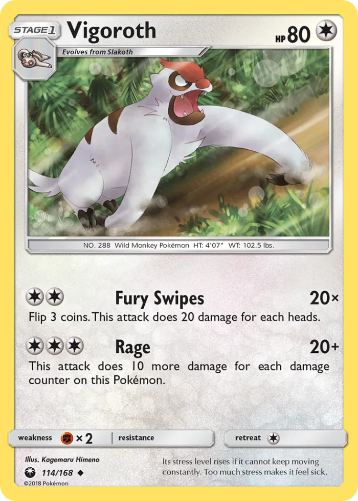 Vigoroth #114 Celestial Storm Pokemon card