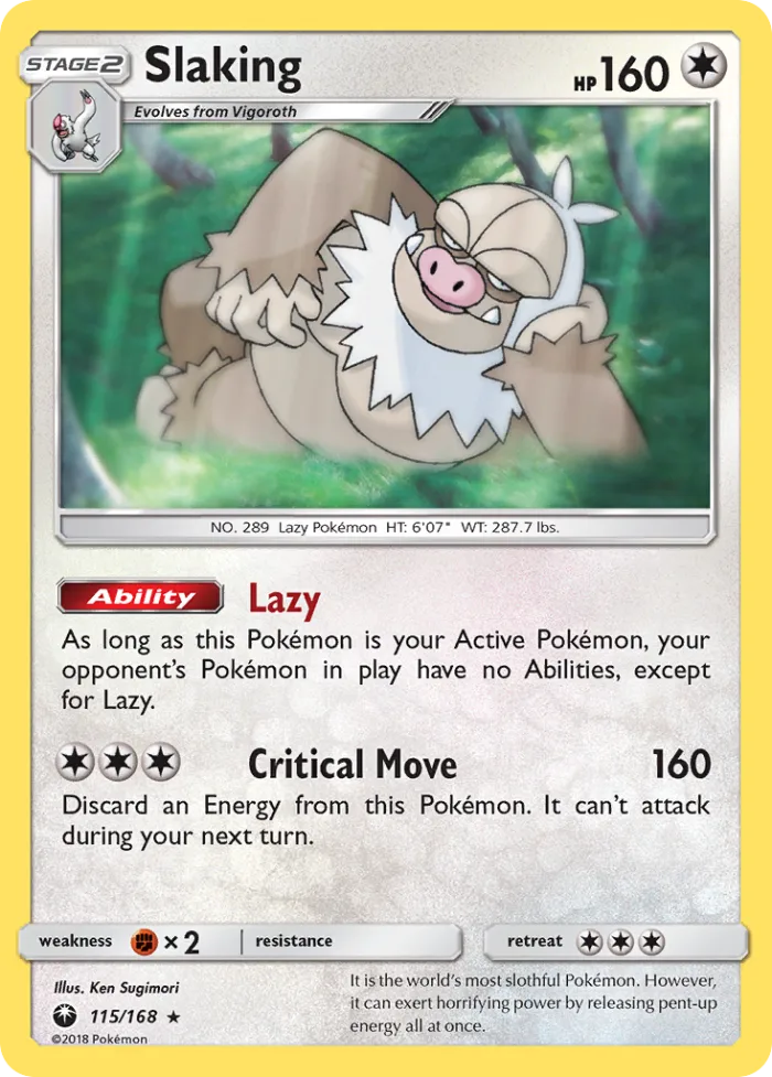 Slaking #115 Celestial Storm Pokemon card