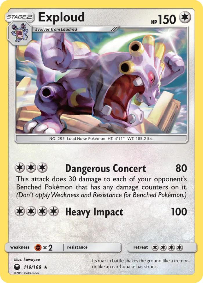 Exploud #119 Celestial Storm Pokemon card