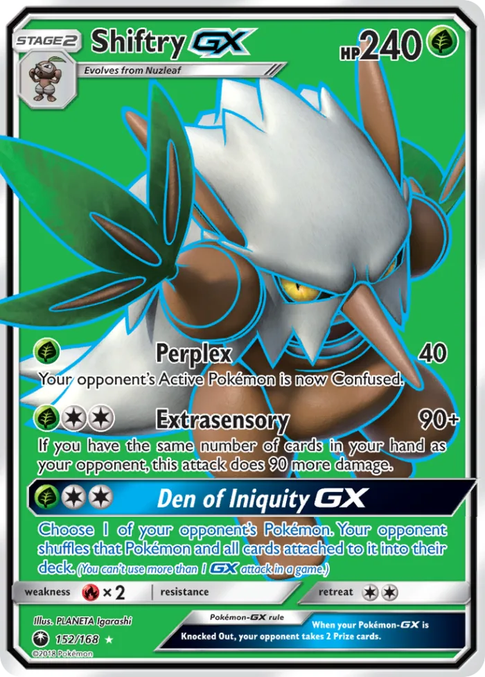 Shiftry-GX #152 Celestial Storm Pokemon card