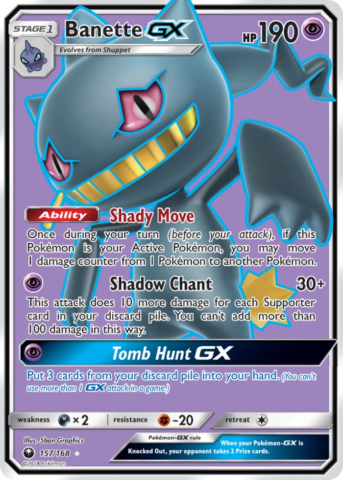 Banette-GX #157 Celestial Storm Pokemon card
