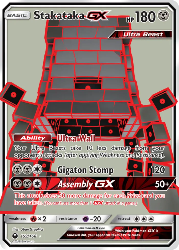Stakataka-GX #159 Celestial Storm Pokemon card