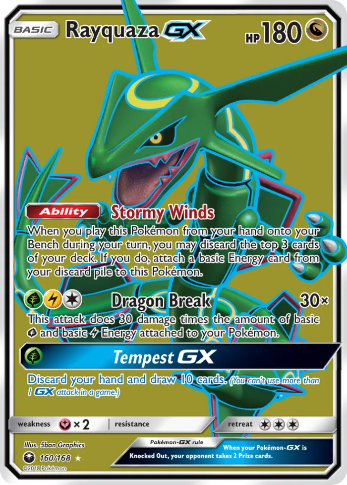 Rayquaza-GX #160 Celestial Storm Pokemon card