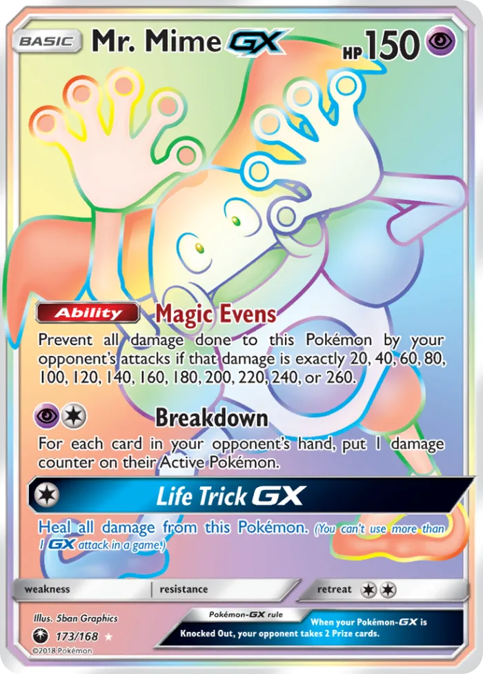 Mr. Mime-GX #173 Celestial Storm Pokemon card