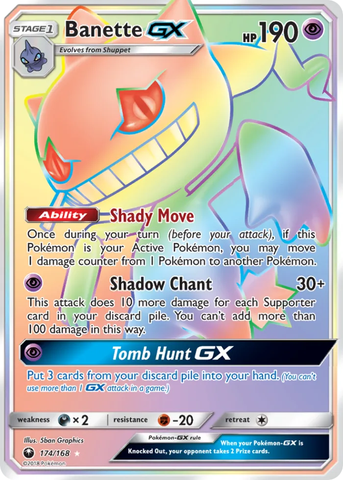 Banette-GX #174 Celestial Storm Pokemon card