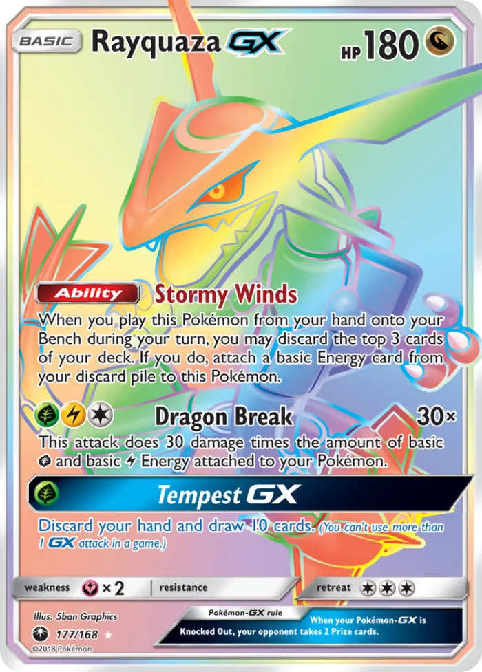 Rayquaza-GX #177 Celestial Storm Pokemon card