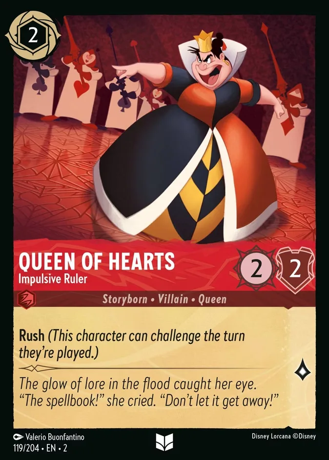 Queen of Hearts #119 Rise of the Floodborn Disney Lorcana card