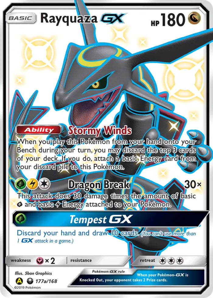 Rayquaza-GX #177a Celestial Storm Pokemon card
