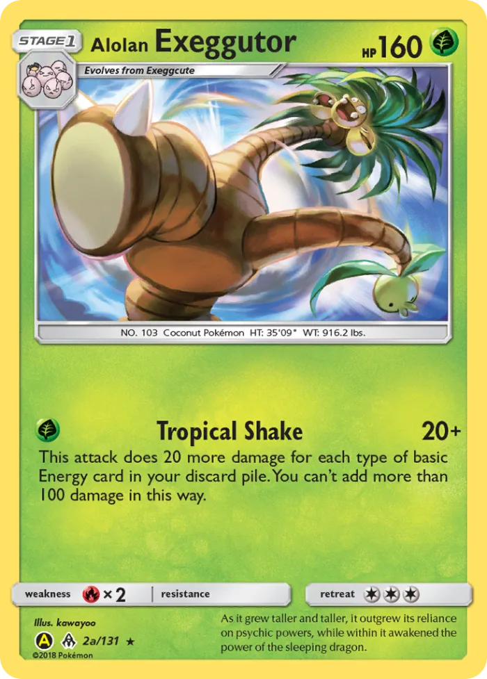 Alolan Exeggutor #2a Forbidden Light Pokemon card