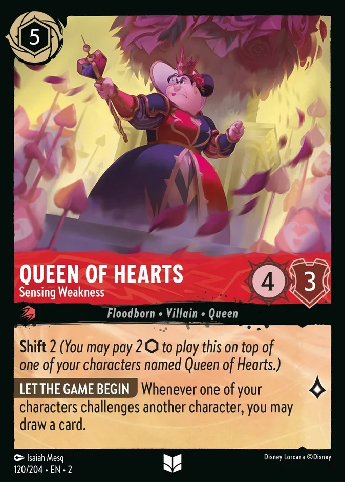 Queen of Hearts #120 Rise of the Floodborn Disney Lorcana card