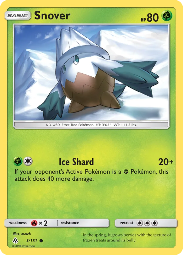 Snover #3 Forbidden Light Pokemon card