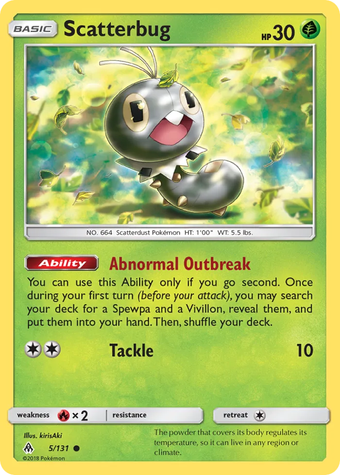 Scatterbug #5 Forbidden Light Pokemon card