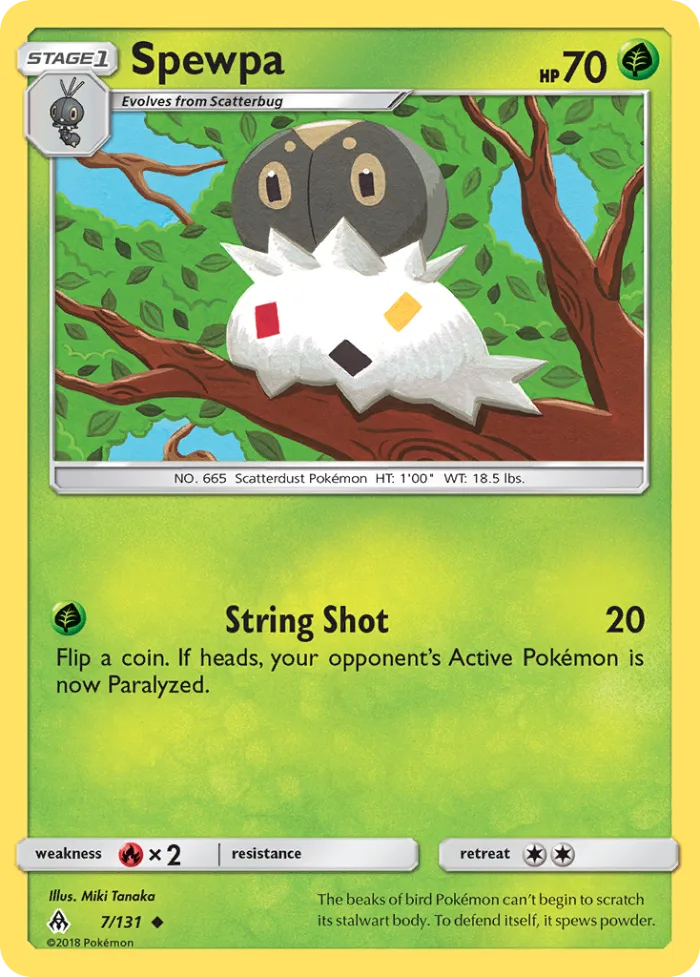 Spewpa #7 Forbidden Light Pokemon card