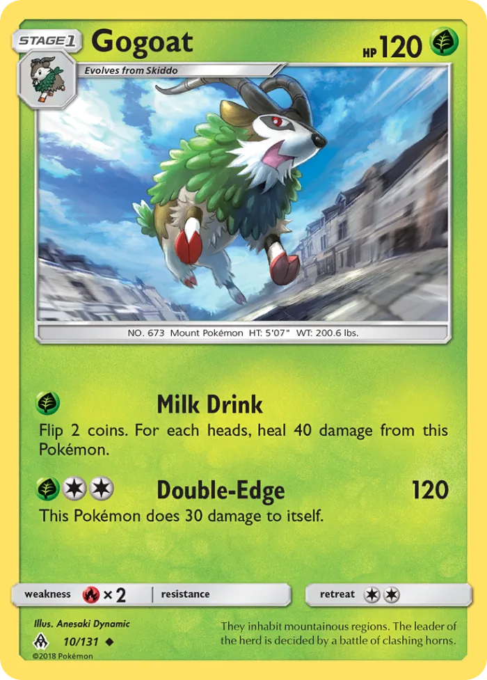 Gogoat #10 Forbidden Light Pokemon card