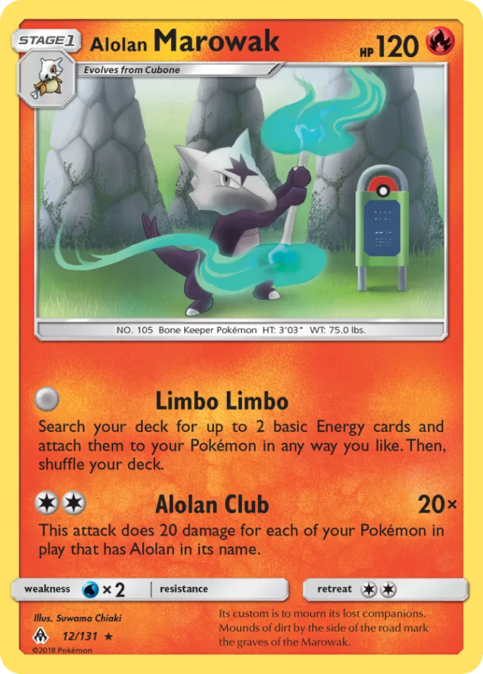 Alolan Marowak #12 Forbidden Light Pokemon card