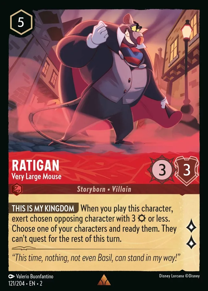 Ratigan #121 Rise of the Floodborn Disney Lorcana card