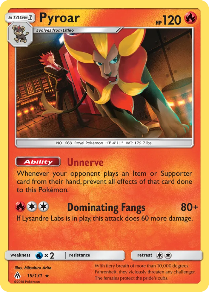 Pyroar #19 Forbidden Light Pokemon card