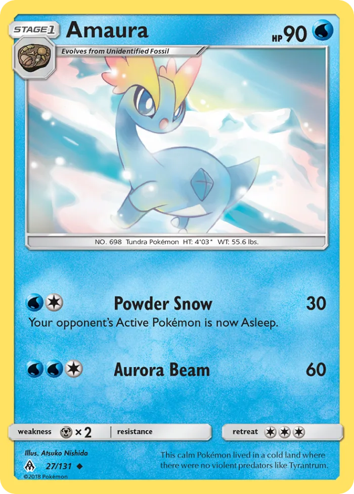 Amaura #27 Forbidden Light Pokemon card